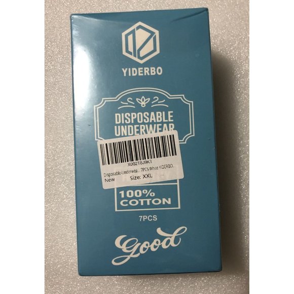 Men’s XXL Cotton Underwear Briefs- 7 Pairs White Disposable Size XXL - Picture 3 of 11